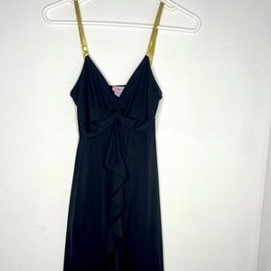 Black dress with spaghetti straps